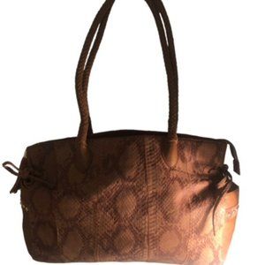CARLOS FALCHI CHI  Leather and Snakeskin Shoulder Bag Tote-Large